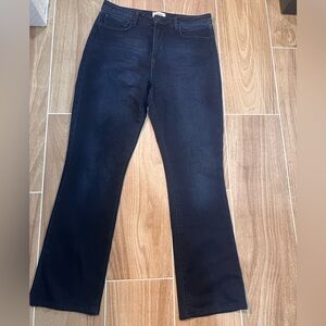 L'AGENCE Dark Blue Wash Jeans with a Small Flare